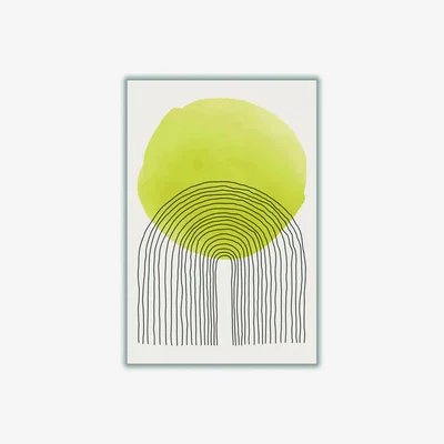 Wolf & Badger Yellow / Orange Sunny Minimal Design #4 A4 210 X 297Mm Stanley Print House