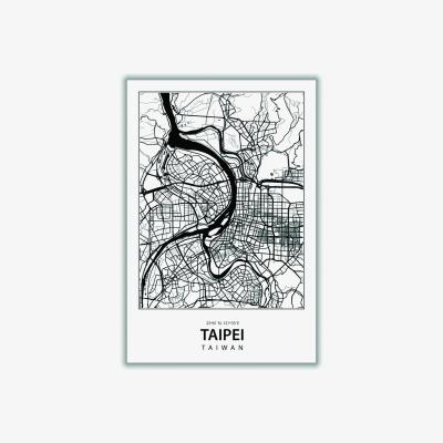 Wolf & Badger Black Map Of Taipei Medium Stanley Print House