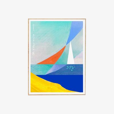 Wolf & Badger Cote D'azur Sailing Art Print: French Riviera Collection B Awol