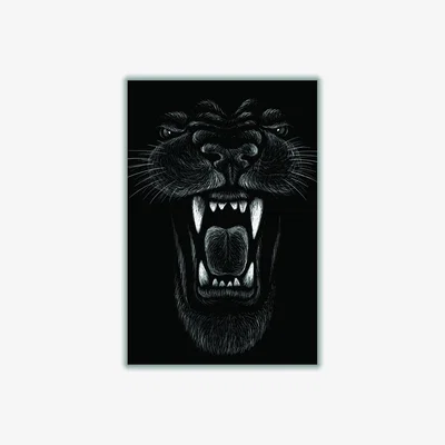 Wolf & Badger Black Up Close And Personal A3 297 X 420Mm Stanley Print House