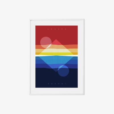 Wolf & Badger The Louvre Sunset Illustrated Art Print Of Paris A3 297 X 420Mm Eye for London Prints