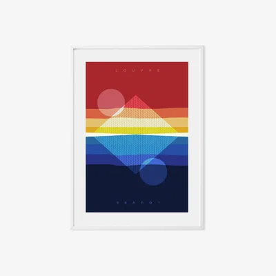 Wolf & Badger The Louvre Sunset Illustrated Art Print Of Paris A3 297 X 420Mm Eye for London Prints
