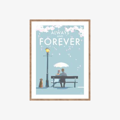 Wolf & Badger Always Forever Quote Print | A4 | 210 X 297Mm | Becky Bettesworth