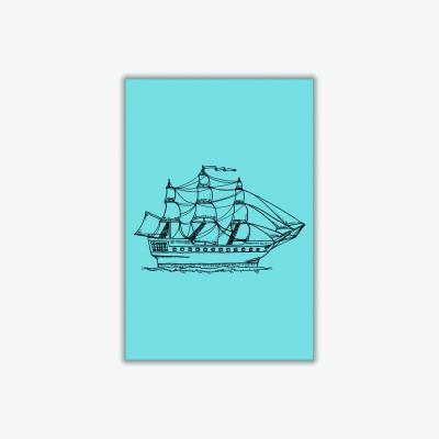 Wolf & Badger Blue Above Sea A4 210 X 297Mm Stanley Print House