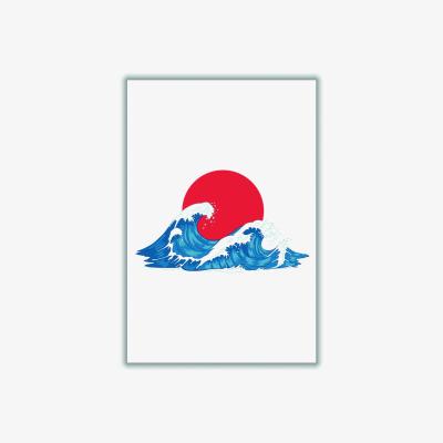 Wolf & Badger Blue Japenses Wave Sunset A2 420 X 594Mm Stanley Print House