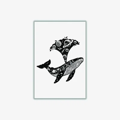 Wolf & Badger Black Humpback Universe Xxs Stanley Print House