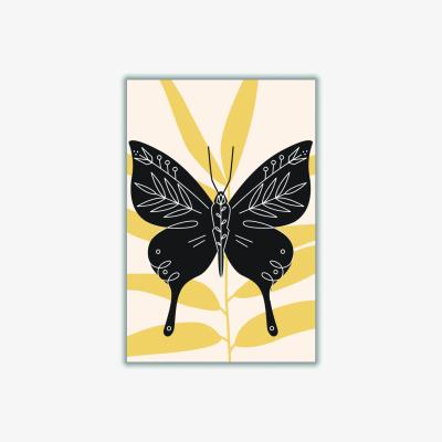 Wolf & Badger Black Abstract Butterfly A4 210 X 297Mm Stanley Print House