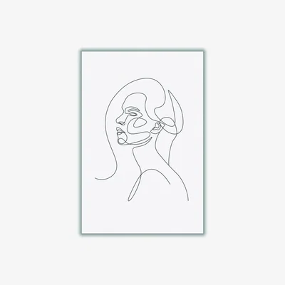 Wolf & Badger Black Woman Line Drawing A4 210 X 297Mm Stanley Print House