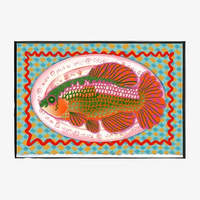 Wolf & Badger Blue Fish Art Print The Neighbourhood Threat