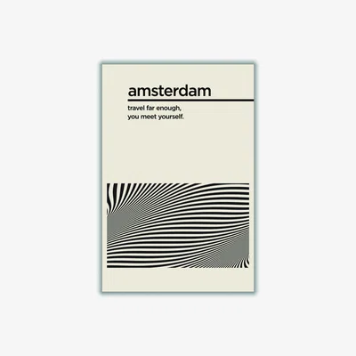 Wolf & Badger Black Amsterdam Travel Ii A4 210 X 297Mm Stanley Print House