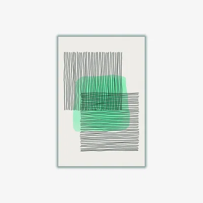 Wolf & Badger Light Green Abstract #3 A4 210 X 297Mm Stanley Print House