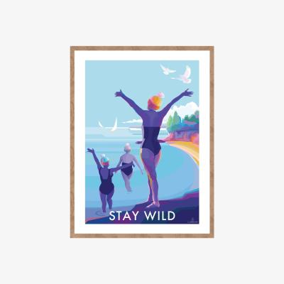 Wolf & Badger Stay Wild Quote Print | A4 | 210 X 297Mm | Becky Bettesworth