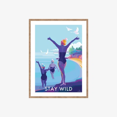 Wolf & Badger Stay Wild Quote Print | A4 | 210 X 297Mm | Becky Bettesworth