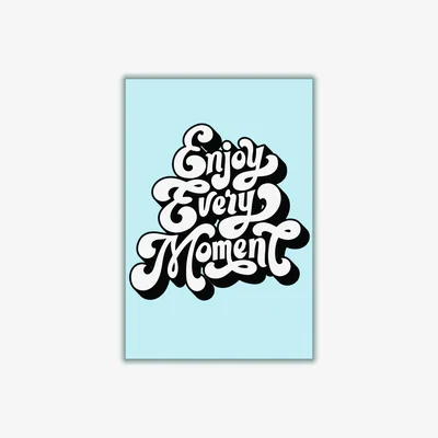 Wolf & Badger Blue Enjoy Every Moment A3 297 X 420Mm Stanley Print House
