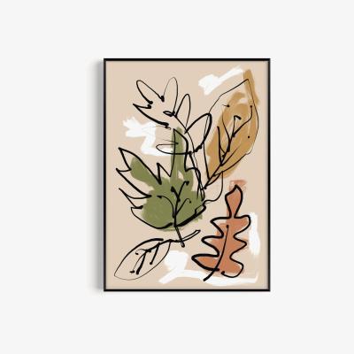 Wolf & Badger Neutrals Leaves Art Print - A3 Natalie Cass Art