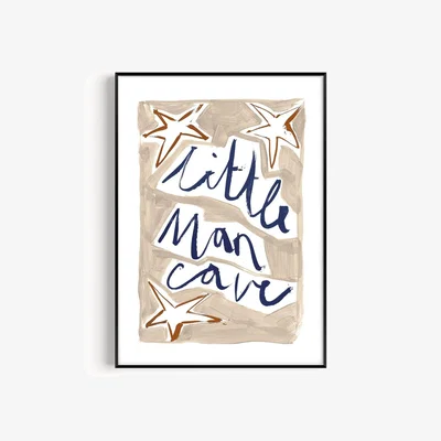Wolf & Badger Neutrals Little Man Cave Hand Painted Art Print - A2 | Natalie Cass Art