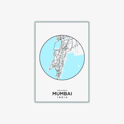 Wolf & Badger Blue Map Of Mumbai Extra Large Stanley Print House