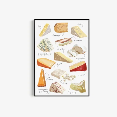 Wolf & Badger Cheese Hand Painted Art Print - A2 Natalie Cass Art