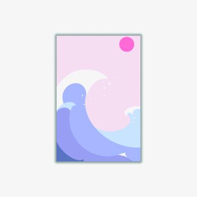 Wolf & Badger Pink / Purple Ocean Waves #3 Large Stanley Print House