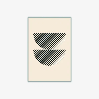 Wolf & Badger Black Boho Minimal Shape #1 A3 297 X 420Mm Stanley Print House