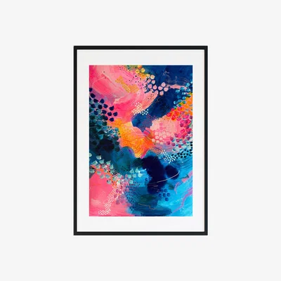 Wolf & Badger Pink / Purple Flamingo Pink Sunrise Large Abstract Print Jessica Slack Studio