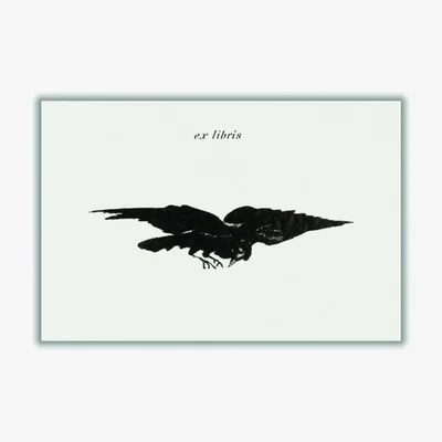 Wolf & Badger Black Flying Raven- Ex Libris A4 210 X 297Mm Stanley Print House