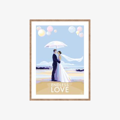 Wolf & Badger Endless Love Vintage Style Quote Print | A4 | 210 X 297Mm | Becky Bettesworth
