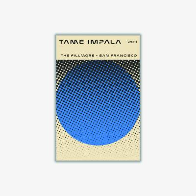 Wolf & Badger Blue Tame Impala Live In San Francisco A3 297 X 420Mm Stanley Print House