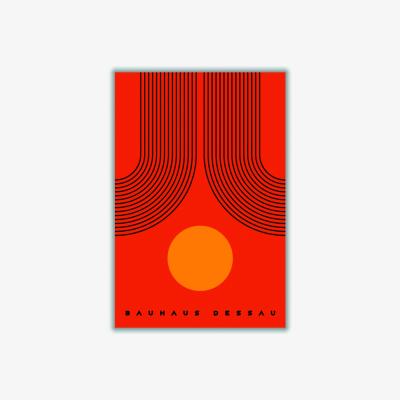 Wolf & Badger Yellow / Orange Bauhaus Design Iiiiii A1 594 X 841Mm Stanley Print House