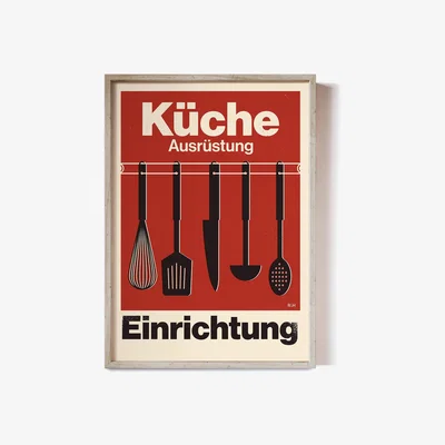 Wolf & Badger Küche - Modernist Kitchen Poster A1 594 X 841Mm Reign & Hail