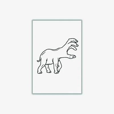 Wolf & Badger Black Hand-Head A4 210 X 297Mm Stanley Print House