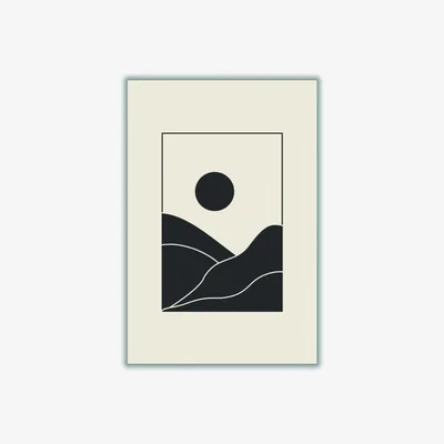 Wolf & Badger Black Minimal Mountains #4 A4 210 X 297Mm Stanley Print House