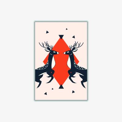 Wolf & Badger Yellow / Orange Abstract Deer #6 A3 297 X 420Mm Stanley Print House