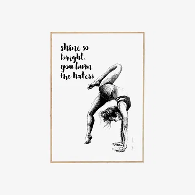 Wolf & Badger Black / White Shine So Bright You Burn The Haters: Inspirational Life Quote Yoga Art Awol