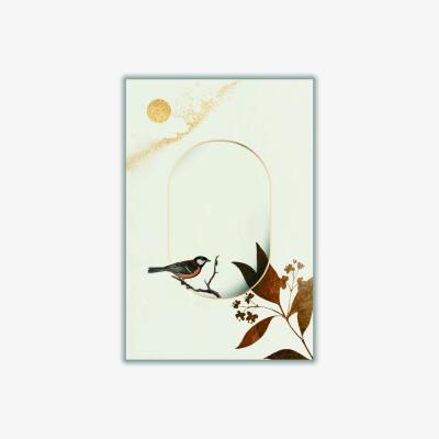 Wolf & Badger Brown Bird On A Branch A2 420 X 594Mm Stanley Print House