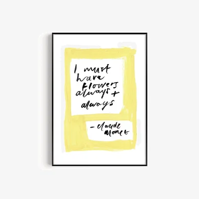 Wolf & Badger Yellow / Orange Monet Quote Hand Painted Art Print - A2 | Natalie Cass Art