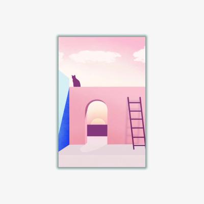 Wolf & Badger Pink / Purple Boho Minimal Designs #2 A2 420 X 594Mm Stanley Print House