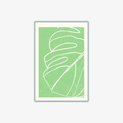 Wolf & Badger Green Minimal Monstera Collection 2 A1 594 X 841Mm Stanley Print House