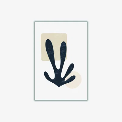 Wolf & Badger Black Minimal Abstract Algae Ii A1 594 X 841Mm Stanley Print House
