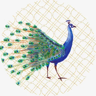 Wolf & Badger Blue Circle Wall Sticker Peacock Catchii