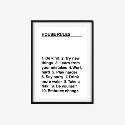 Wolf & Badger Black House Rules - A2 Poster Size A2 420 X 594Mm The Native State