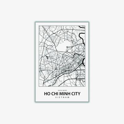 Wolf & Badger Black Map Of Ho Chi Minh City A1 594 X 841Mm Stanley Print House