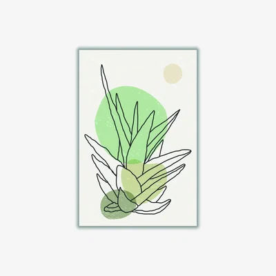 Wolf & Badger Green Color Abstract Agave #3 Xxs Stanley Print House