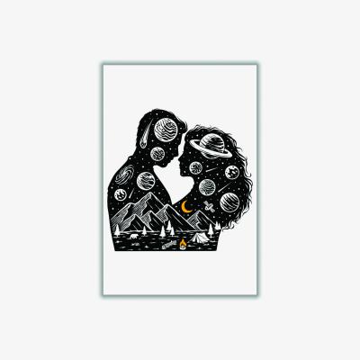 Wolf & Badger Black Galactic Love Large Stanley Print House
