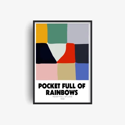 Wolf & Badger Pocket Full Of Rainbows Retro Music Giclée Art Print A3 A3 297 X 420Mm Fanclub
