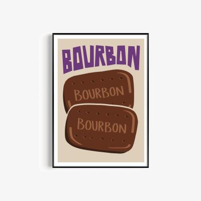 Wolf & Badger Brown / Neutrals / Pink Bourbon Biscuit Art Print - A2 Natalie Cass Art