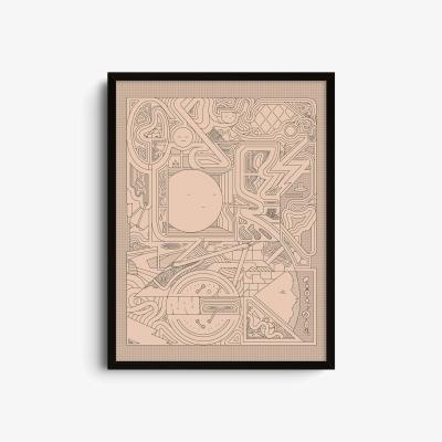 Wolf & Badger Neutrals Bimandbem - Beige Illustration Art Print - Small | 12 X 16" | East Side Studio London