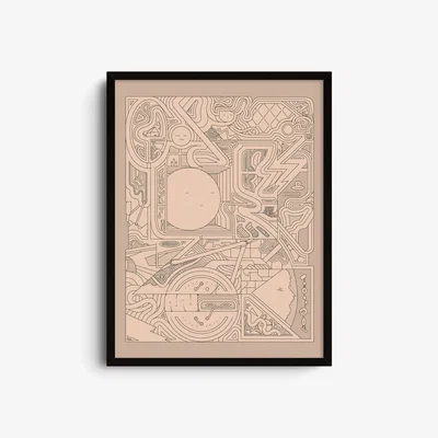 Wolf & Badger Neutrals Bimandbem - Beige Illustration Art Print - Small | 12 X 16" | East Side Studio London