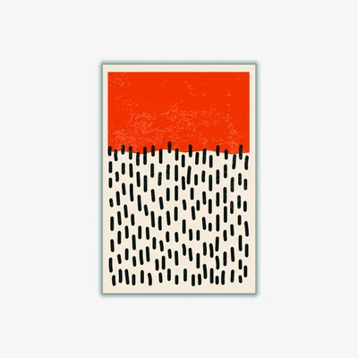 Wolf & Badger Yellow / Orange Color Line Series I A1 594 X 841Mm Stanley Print House
