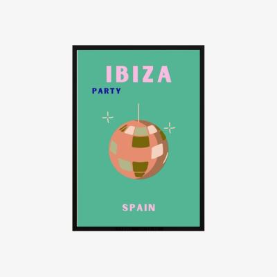Wolf & Badger Green Ibiza Party Vibes Poster | Artchi